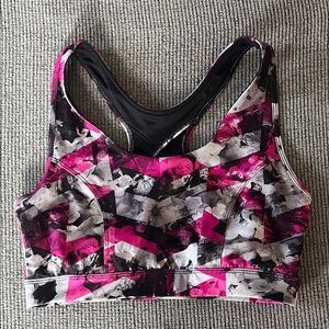 Tek Gear Pink and Black Patterned Sports Bra